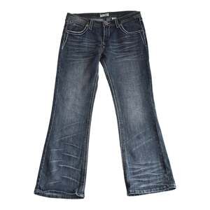 Y2K Ethanol Stonewashed Bootcut Jeans Embroidered Pockets Size 11 Juniors